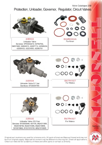 Spare parts cross-references