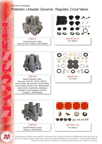 Spare parts cross-references