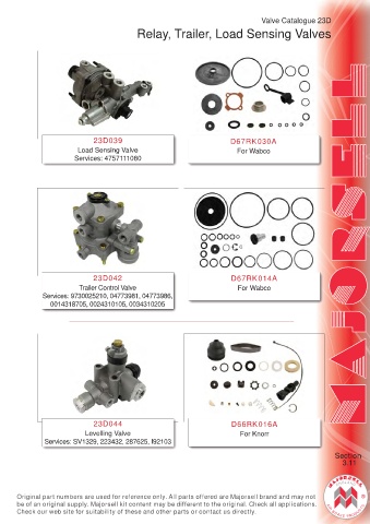 Spare parts cross-references