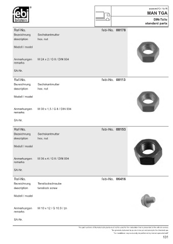 Spare parts cross-references