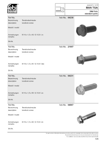 Spare parts cross-references