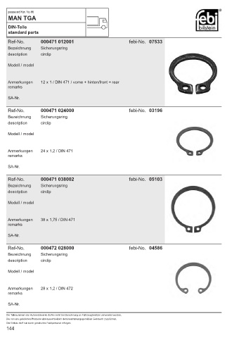 Spare parts cross-references