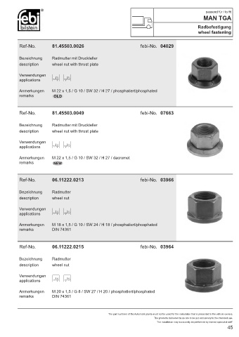 Spare parts cross-references