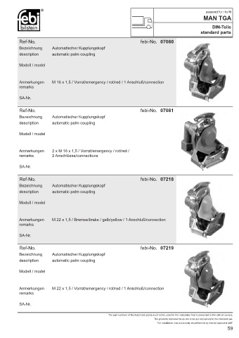 Spare parts cross-references