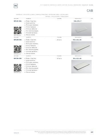 Spare parts cross-references