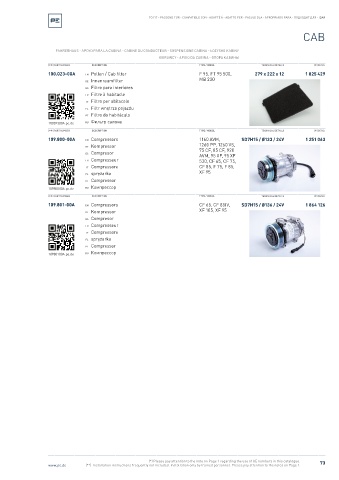 Spare parts cross-references