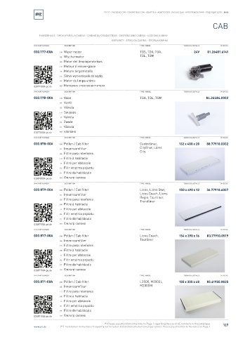 Spare parts cross-references