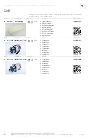 Spare parts cross-references