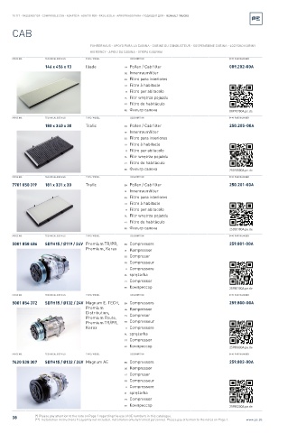 Spare parts cross-references