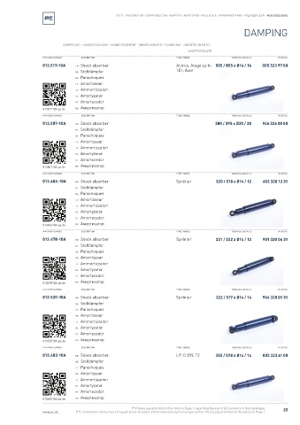 Spare parts cross-references