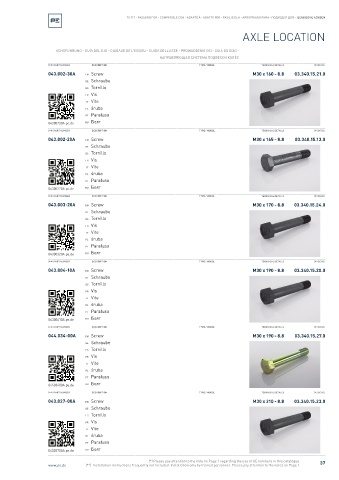 Spare parts cross-references