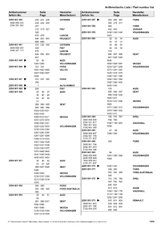 Catalogs auto parts for car and truck