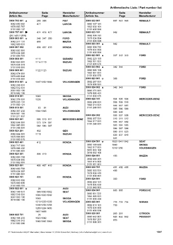 Catalogs auto parts for car and truck