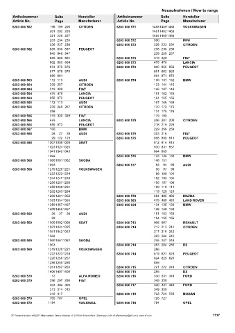 Catalogs auto parts for car and truck