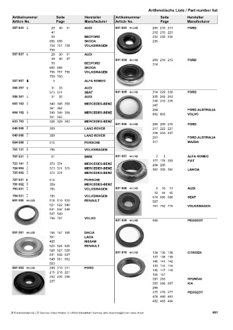 Catalogs auto parts for car and truck