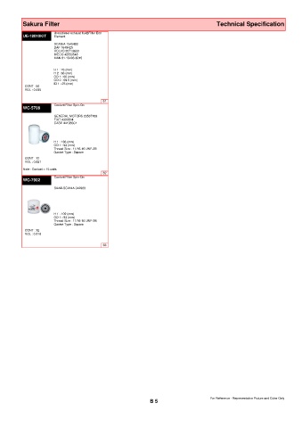 Spare parts cross-references