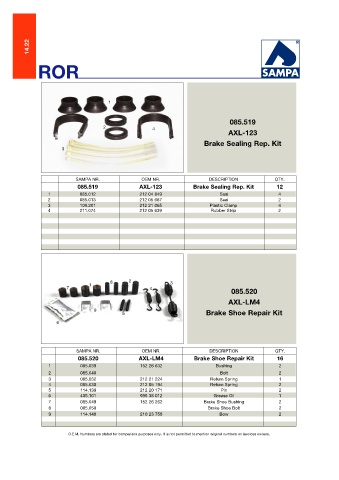 Catalogs auto parts for car and truck