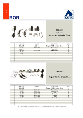 Catalogs auto parts for car and truck