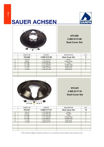 Catalogs auto parts for car and truck