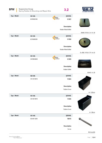 Spare parts cross-references