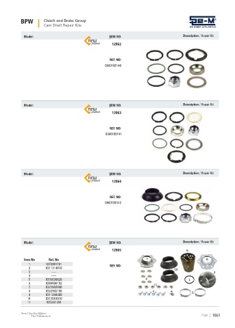 Spare parts cross-references