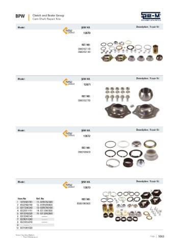 Spare parts cross-references