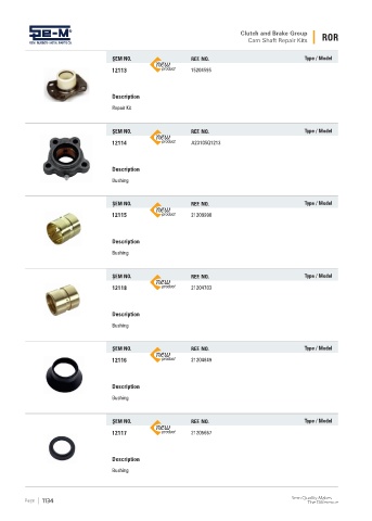 Spare parts cross-references