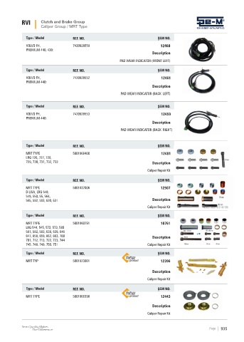 Spare parts cross-references