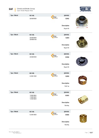 Spare parts cross-references