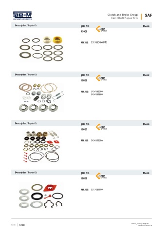 Spare parts cross-references