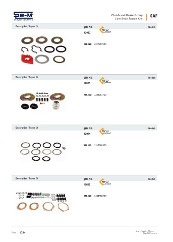 Spare parts cross-references