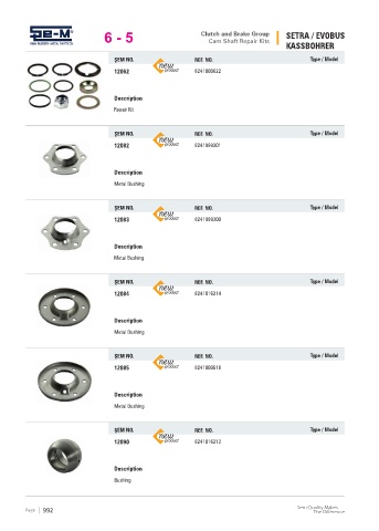 Spare parts cross-references