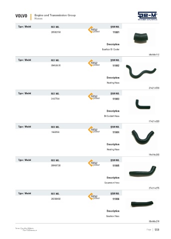 Spare parts cross-references