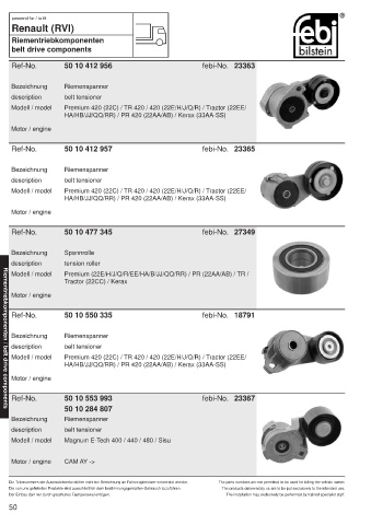 Spare parts cross-references