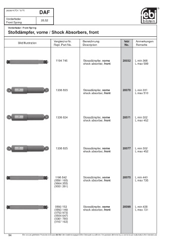 Spare parts cross-references