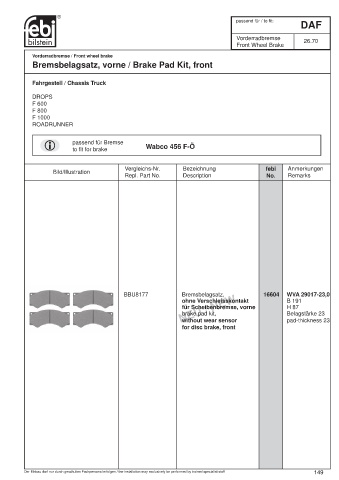 Spare parts cross-references