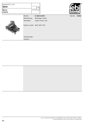 Spare parts cross-references