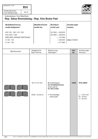 Spare parts cross-references