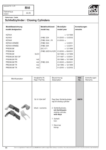 Spare parts cross-references