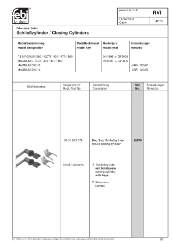 Spare parts cross-references