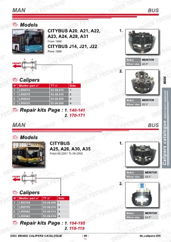 Catalogs auto parts for car and truck