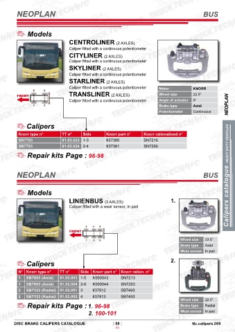 Catalogs auto parts for car and truck