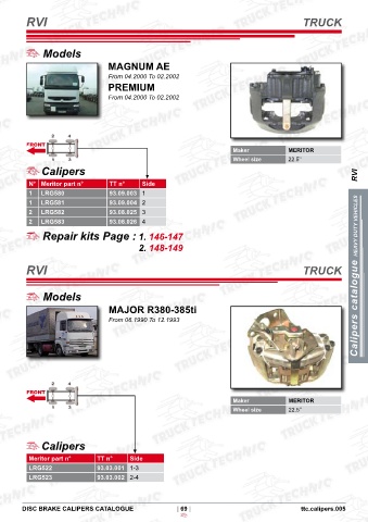 Catalogs auto parts for car and truck