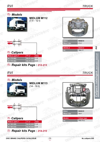 Catalogs auto parts for car and truck