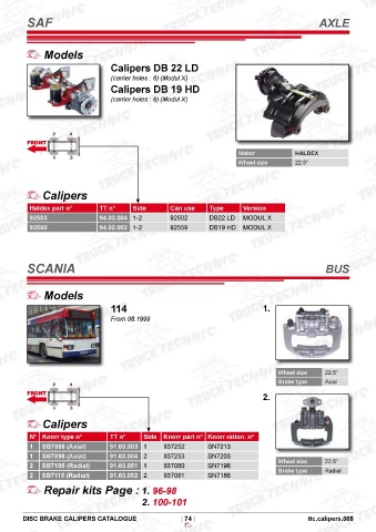 Catalogs auto parts for car and truck