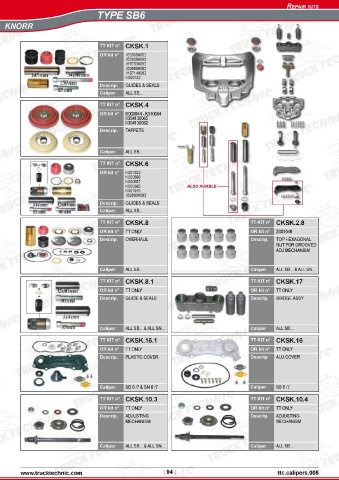 Catalogs auto parts for car and truck