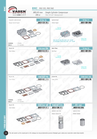 Catalogs auto parts for car and truck