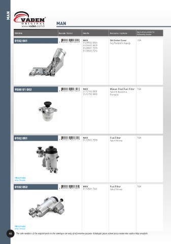 Catalogs auto parts for car and truck