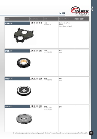 Catalogs auto parts for car and truck