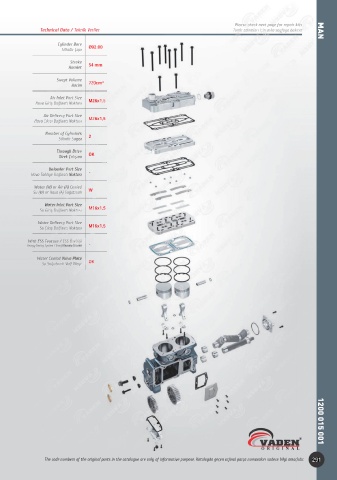 Catalogs auto parts for car and truck